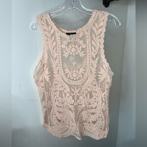 Eclipse Floral Lace Sleeveless Camisole - Blush